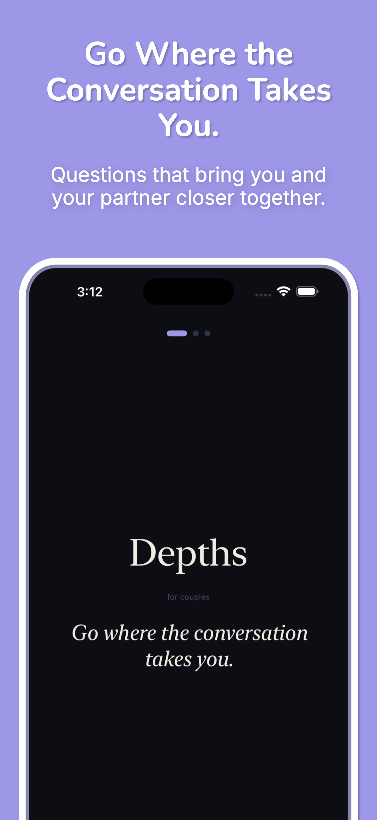 Depths: Couples iPhone screen 1