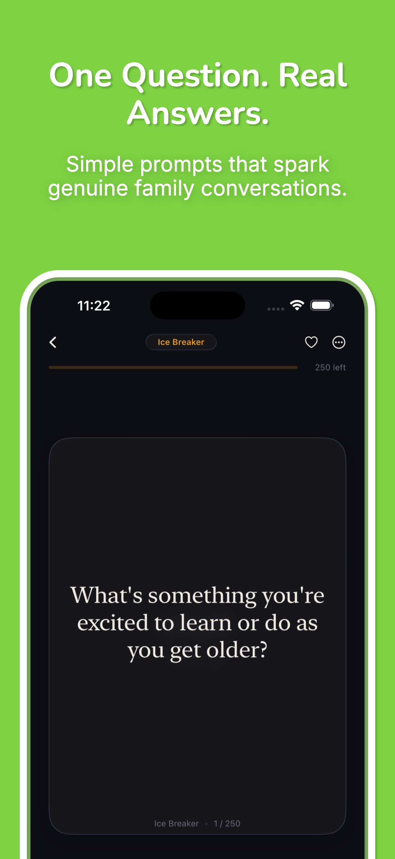 Depths: Family in-app screen