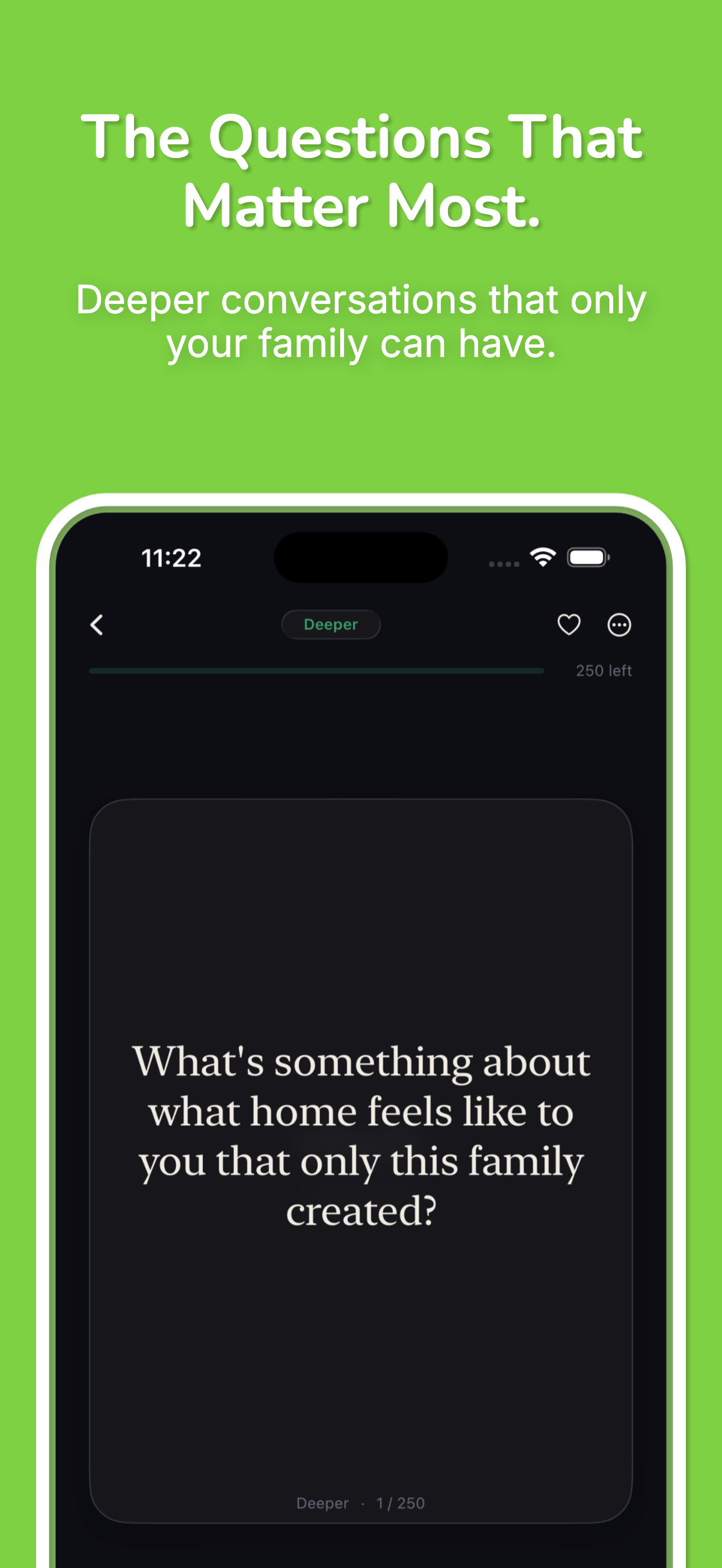 Depths: Family in-app screen