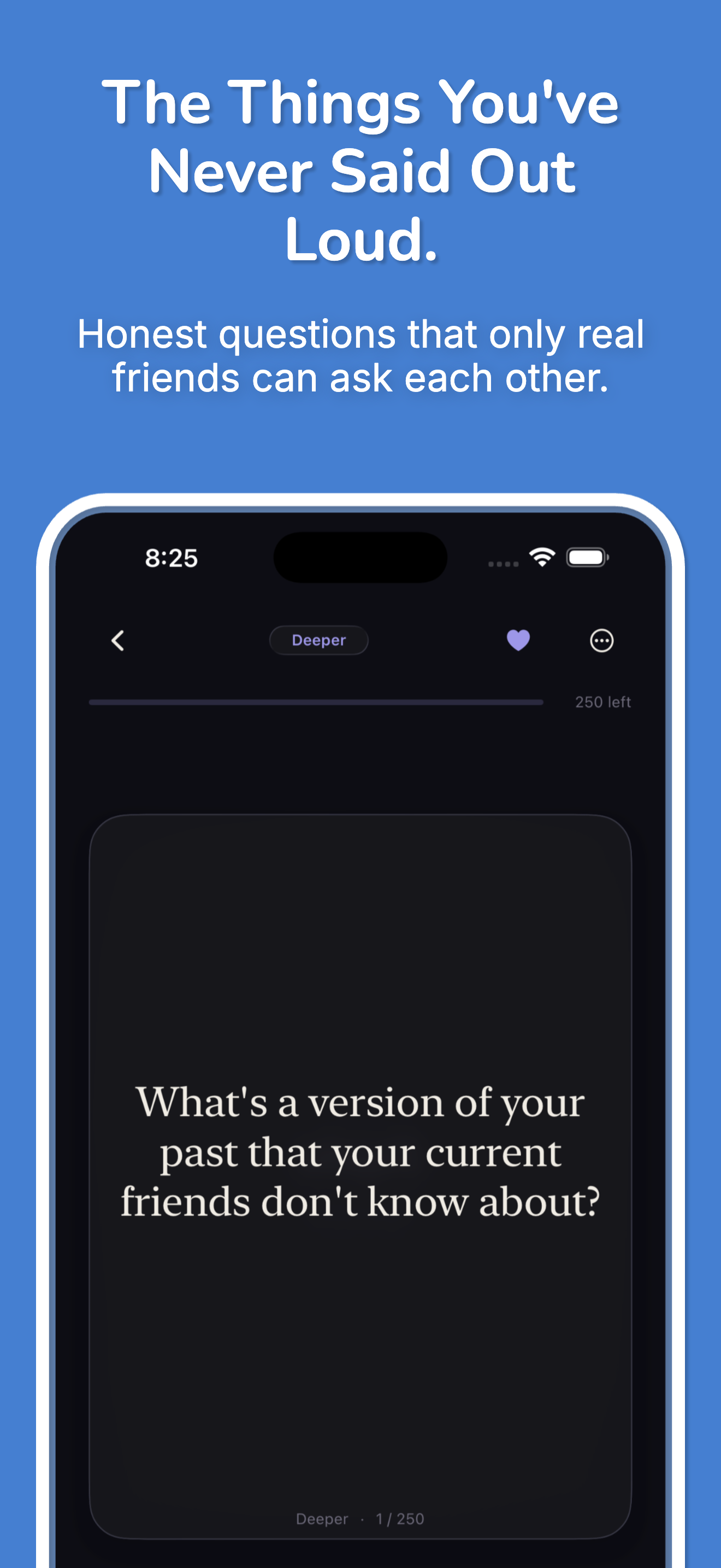 Depths: Friends in-app screen