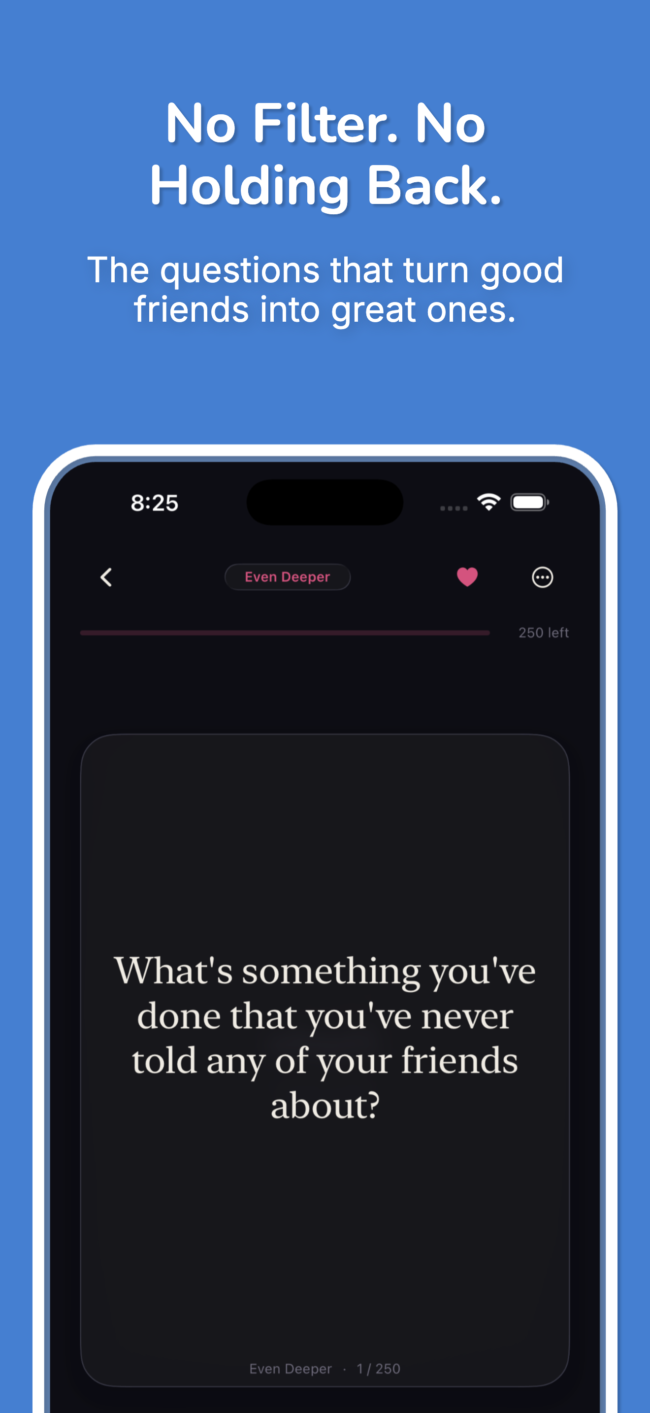 Depths: Friends in-app screen