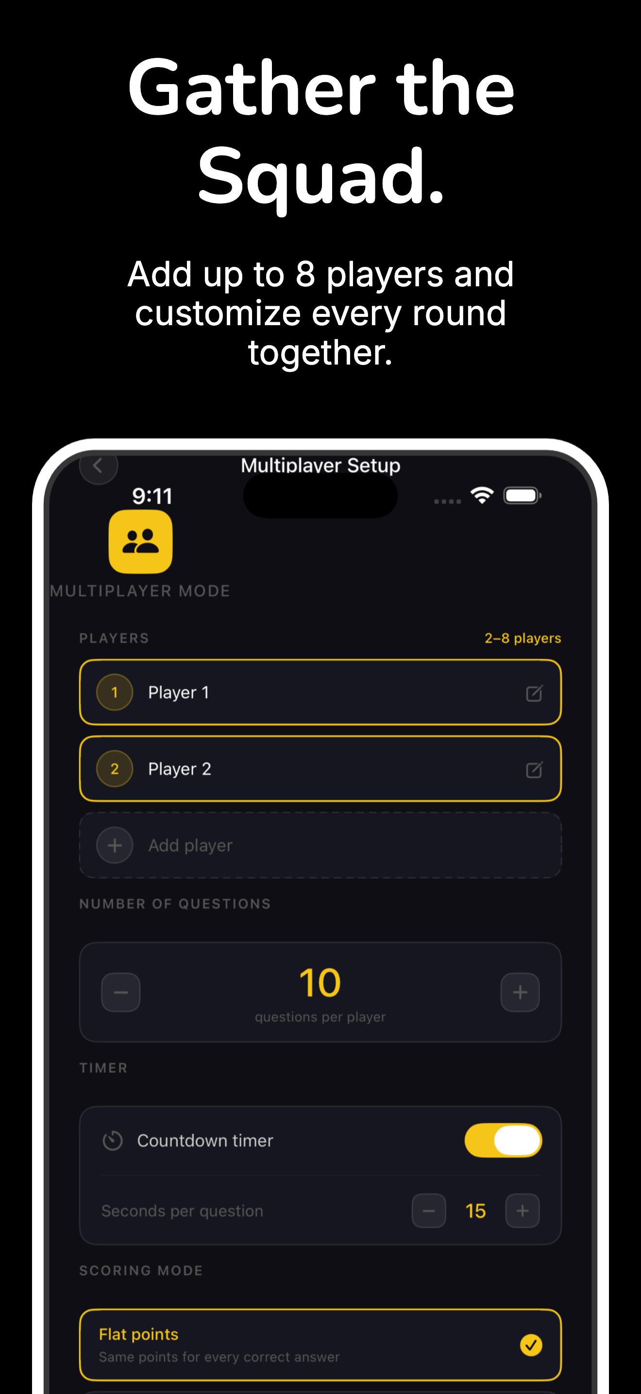 Blitz scoring screen
